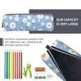 thumbnail image 5 of Yiaed Daisies Flowers Print Leather Pencil Case - Leather Pen Pencil Holder - Elegant & Practical Pencil Pouch for Work & Office, 5 of 7