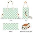 thumbnail image 2 of Gocvo Canvas Tote Bag for Women, Large Multi-Pocket Shoulder Handbag, Crossbody Messenger Bag, Green Plaid, 2 of 6