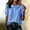 Blue, variant on Women's Cotton Linen Peter Pan Collar Blouse, Puff Short Sleeve Button Down Casual Summer Tops, Loose Fit Ladies Shirts for Daily Wear S-3XL Blue