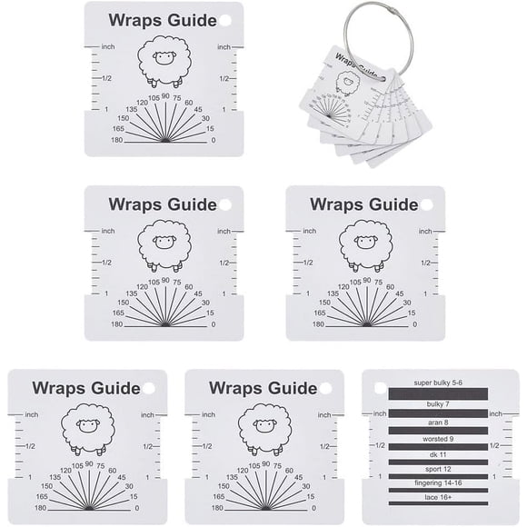 6 Pcs Knitting Gauge Rulers Square Plastic Knitting Needle Gauge with Binder hinged Rings Crochet Gauge Tools Crochet Hook for Spinners Yarn Measuring Tools Crochet Accessories