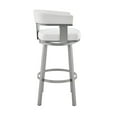 thumbnail image 2 of Counter Height Bar Stool Swivel Silver Finish Faux Leather 26 Inch, 2 of 6