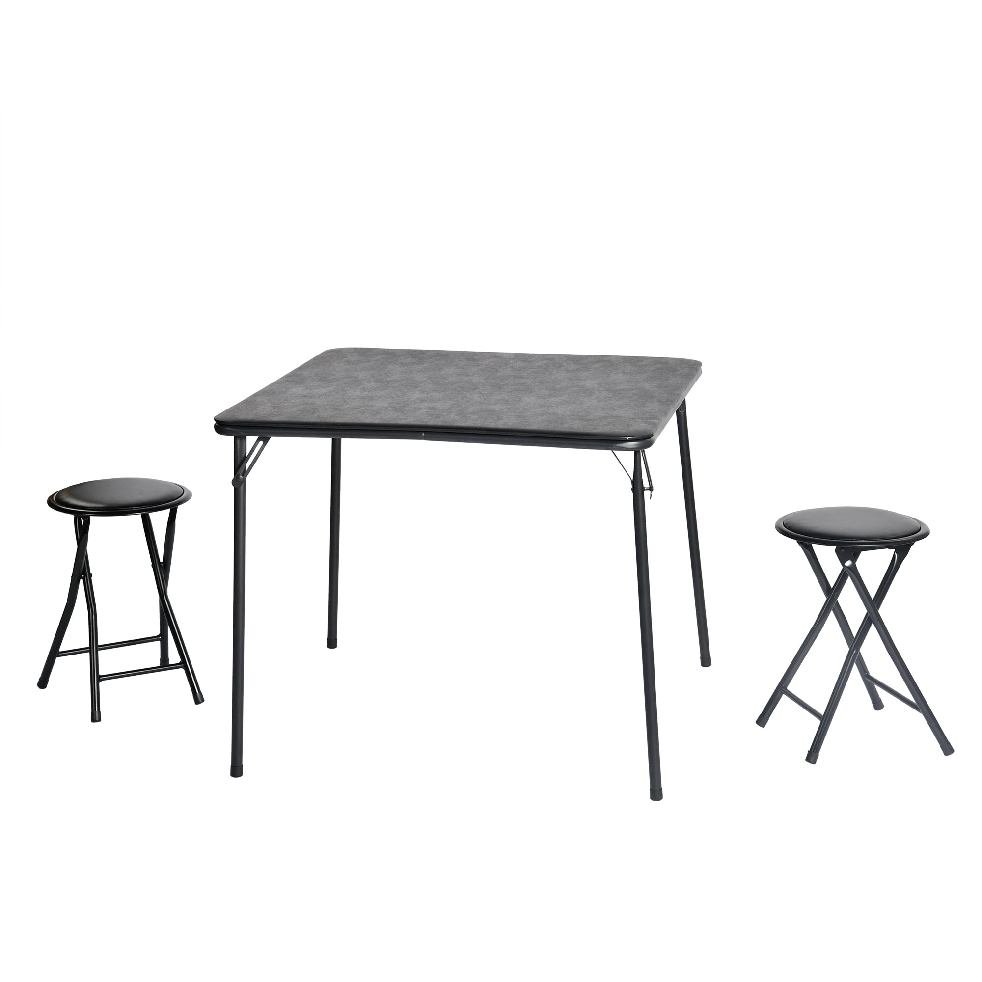 Walnut Finish Folding Table with Steel Frame, Lightweight Portable Foldable Desk, Space-Saving Multi-Purpose Table for Dining Office Indoor Outdoor Use