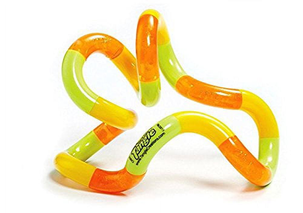 Tangle Jr. Classic Sensory Fidget Toy, Set of 3, Lime Green, Purple Pink, Orange Yellow