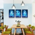 thumbnail image 6 of Black Framed Wall Art Paintings For Living Room Bedroom Decor Blue Ocean Life Theme Art Prints Wall Artworks Sea Animal Sea Horse Octopus Jellyfish Pictures Bathroom Home Decor Posters 3 Panels, 6 of 6