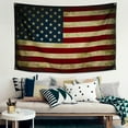 thumbnail image 5 of Vintage American Flag Tapestry 60" x 40", Retro Stars and Stripes USA Flag Poster for Dorm Living Room Bedroom Wall Hanging Mancave Wall Tapestry College Dorm Decor, 5 of 6