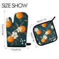 thumbnail image 2 of Yayeee Oven Mitts and Pot Holder Set of 4 Heat Resistant Kitchen Gloves Baking Hot Pad, Floral Oranges, 2 of 5