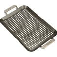 thumbnail image 3 of Camerons BBQ Grill Topper Grilling Pans (Set of 2) - Non-Stick Barbecue Trays w Stainless Steel Handles - Indoor Outdoor use for Meat, Vegetables & Seafood - Great Gift for Grill Lovers, 3 of 5