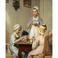 thumbnail image 2 of Albert Anker 15x18 Black Ornate Wood Framed Double Matted Museum Art Print Titled - Children at Breakfast (1879), 2 of 5