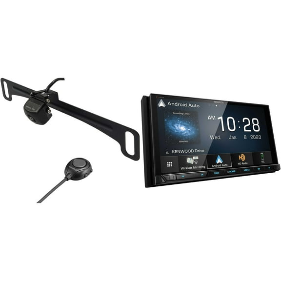 Kenwood DDX9907XR MultiMedia Receiver with CMOS-320LP Multi-Angle Rear View Camera with License Plate Mounting