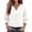 #1 White, variant on VDJ Button Down Shirts for Women 3/4 Sleeve V Neck Dressy Blouses Summer Fall Blue Striped Classic Tops Fashion Clothing Size XL