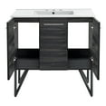 thumbnail image 7 of Annecy 36 in. Black Walnut Bathroom Vanity With White, 3-Hole Ceramic Sink Top, 7 of 7
