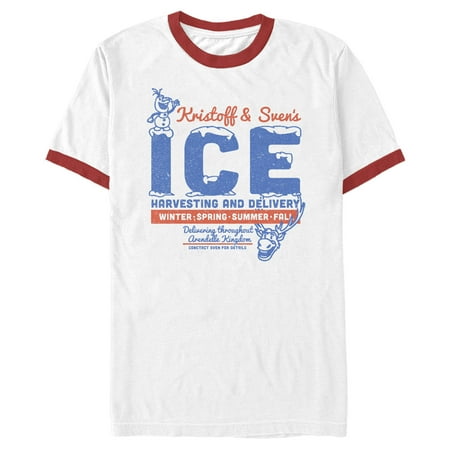 Frozen Men's Kristoff & Sven's Ice Harvesting And Delivery Ringer T-Shirt