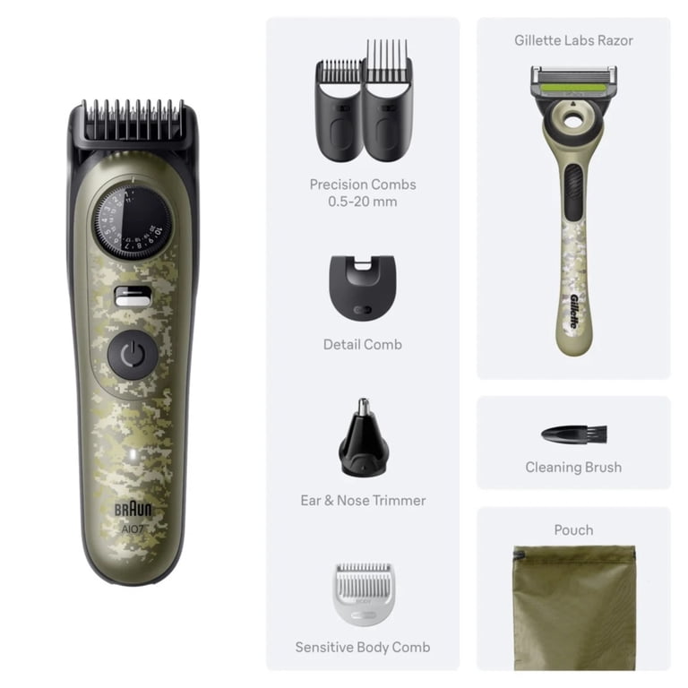 Braun Series 7 Beard Trimmer Kit 7550, Waterproof, Camouflage