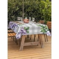 thumbnail image 3 of Outdoor Tablecloths with Umbrella Hole & Zipper, Purple Flowers Rectangle Tablecloth 52x70 Inch, Spring Floral Leaves Plants Gray Plaid Waterproof Table Cloth, Patio/Pool/Picnic Table Covers, 3 of 8