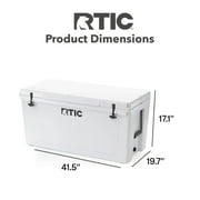 RTIC 145 QT Ultra-Tough Rotomolded Hard-Sided Ice Chest Cooler, Fits 195 Cans, White