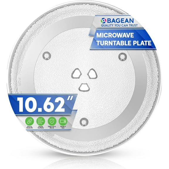Microwave Plate Replacement 10.6 Inch for WB48X21336 Microwave Oven Turntable Plate- GE Replacement Microwave Glass Plate Fits Many Brands Plates- Rotating Dish Tray For Better Reheating and Cooking