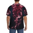 thumbnail image 3 of Susaid Mesmerizing Pink Jellyfish Print Men's Polo Shirts Button Down Short Sleeve Casual Summer Beach Vintage Shirts for Men-3X-Large, 3 of 5
