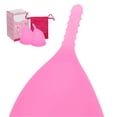 thumbnail image 3 of Reusable Leakproof Menstrual Cup Silicone Period Cup Tampon Pad Alternative Feminine Menstrual Tool Pink2pcs S, 3 of 5