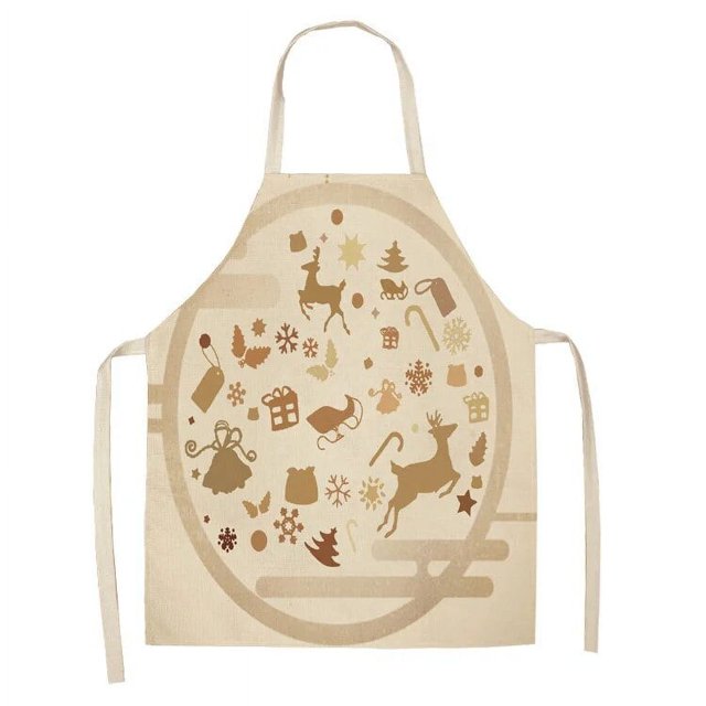 Delantal navideño de lino impermeable para mujer, niño y adulto, accesorio para cocina, jardín, barbacoa, Papá Noel, muñeco de nieve