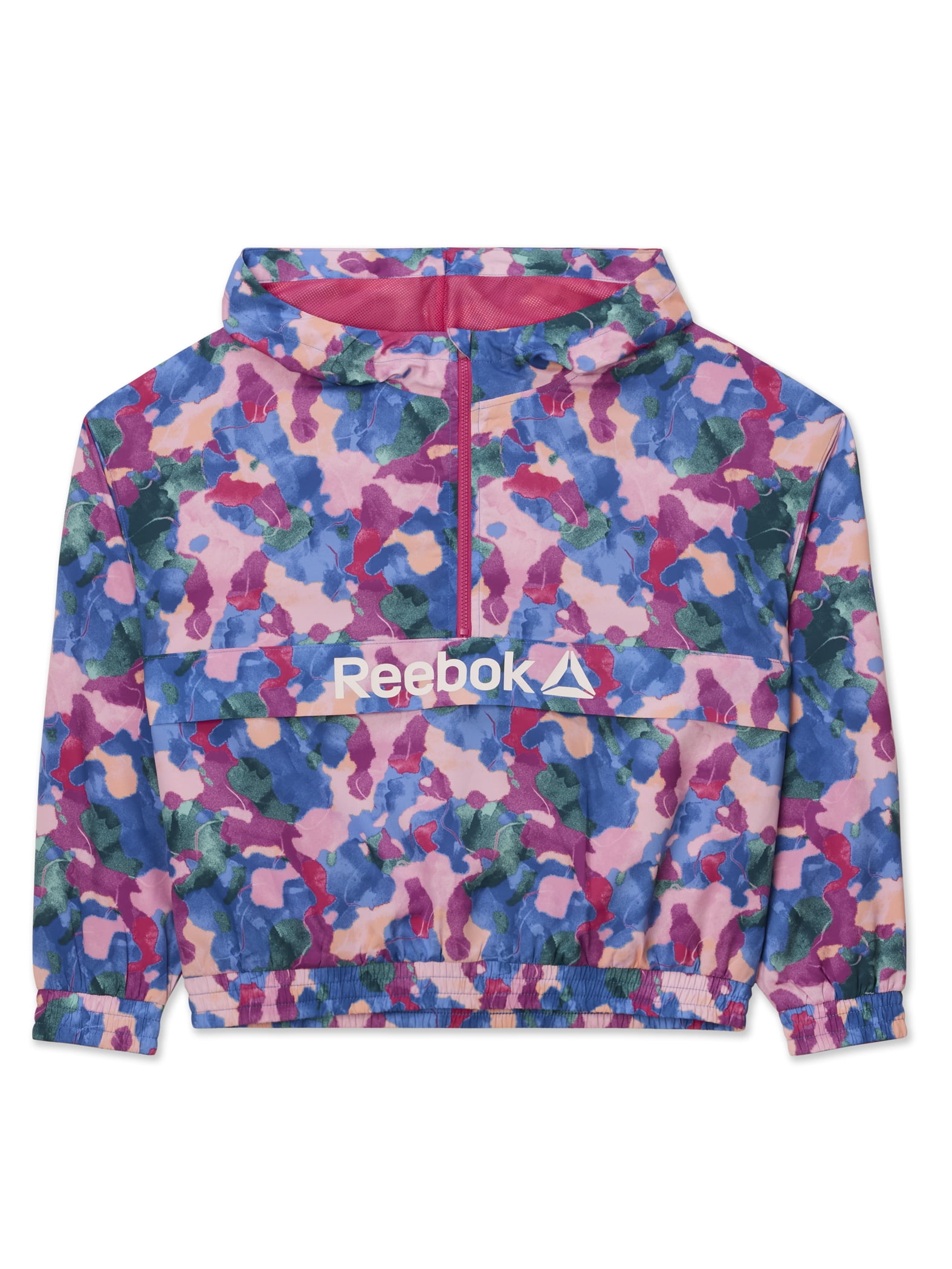 Reebok Girl's 1/2 Zip Hooded Windbreaker, Sizes 4-18