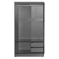 thumbnail image 5 of Better Home Products Modern Wood Double Sliding Door Wardrobe Natural Oak /Gray, 5 of 8