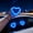 Ocean Blue, variant on 3 Pack Solar Powered Wireless LED Heart Shape C-Pillar Neon Light, Five Lighting Modes Wireless LED Car Interior Decoration, Romantic Ambient Gift for Couples