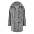 thumbnail image 2 of Baberdicy Women's Vintage Wool Blend Coat, Long Stand Collar Single Breasted Pea Coat for Winter , Vintage Double-Breasted Coat, Wool-Blend Long Jacket, Retro Overcoat Grey 3Xl, 2 of 5