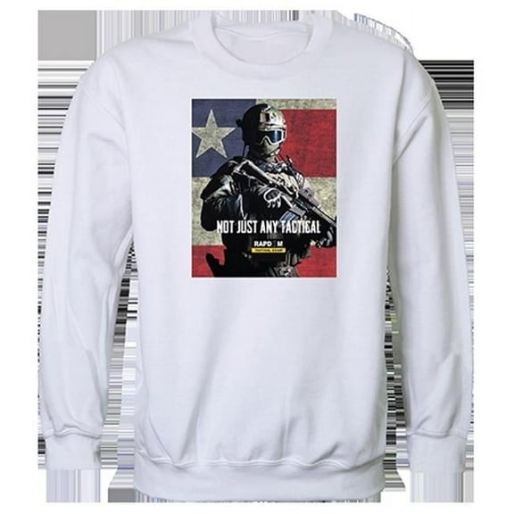 Rapid Dominance  Not Just Any Graphic Crewneck Sweatshirt, White - Extra Large