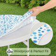 thumbnail image 5 of Blue Christmas Snowflake Pattern Round Fitted Tablecloth with Elastic Edge,Dining Table Cover Waterproof,Outdoor Round Tablecloth for Camping,Dining,Indoor and Outdoor, 5 of 7