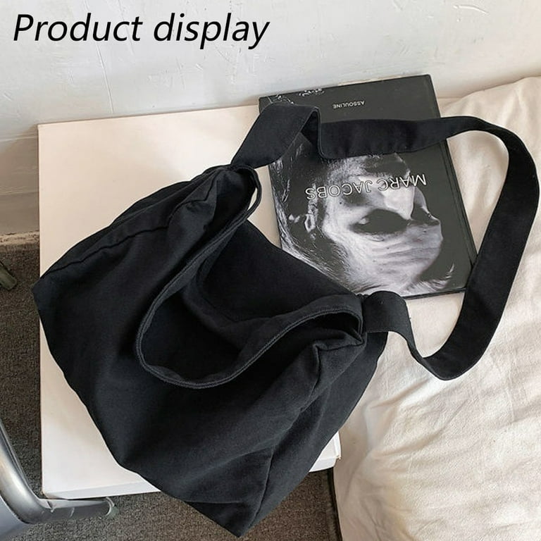Canvas leather shoulder bag sale