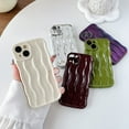 thumbnail image 2 of Water Ripple Pattern Curly Wave Frame Soft Compatible with iPhone Case (Green,iPhone 12), 2 of 5