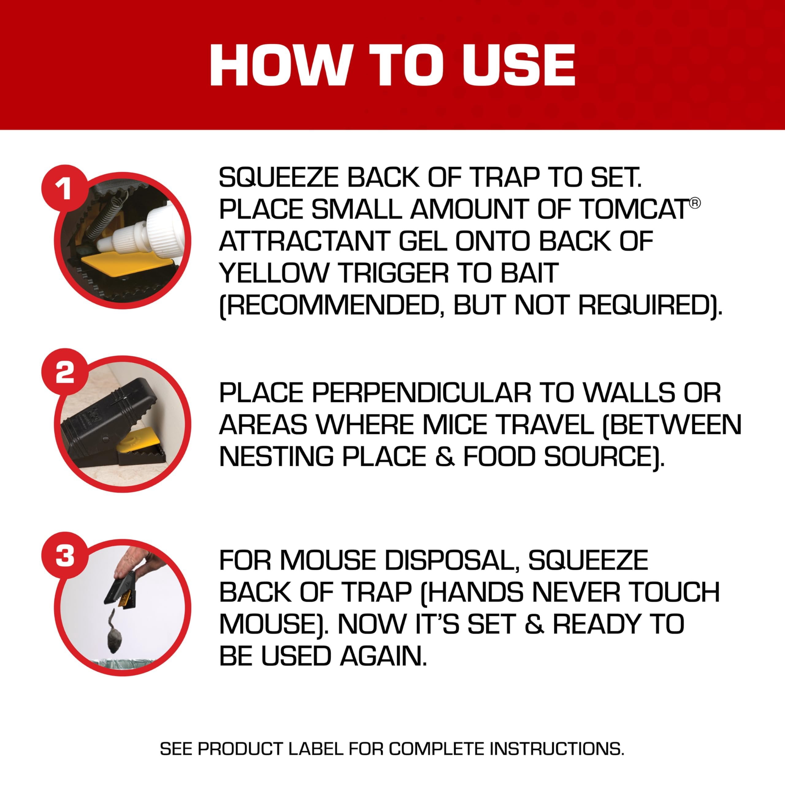 Tomcat Mouse Snap Traps, 1 Case of 24 Traps