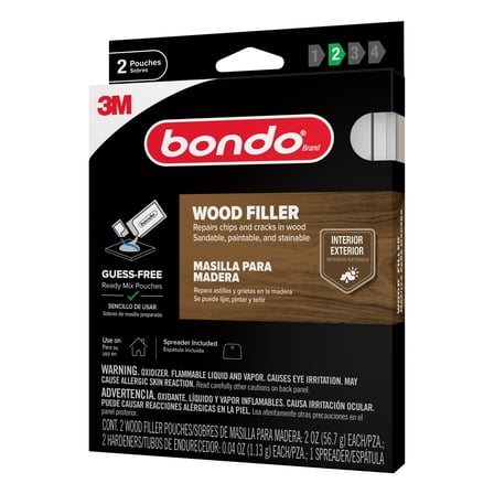 Bondo Wood Filler, Ready Mix Pouches, 2 oz., 2 Pack