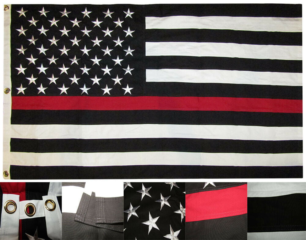 Wholesale Combo Fire Dept Thin Red Line 50"x60" Fleece & 3'x5' Polyester Flag