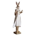 thumbnail image 4 of Figura de conejo de resina, adorno de escritorio, artesanía, encantadora estatua de conejo, decoración de mesa de Pascua para oficina, el hogar, Conejo macho, 4 of 6