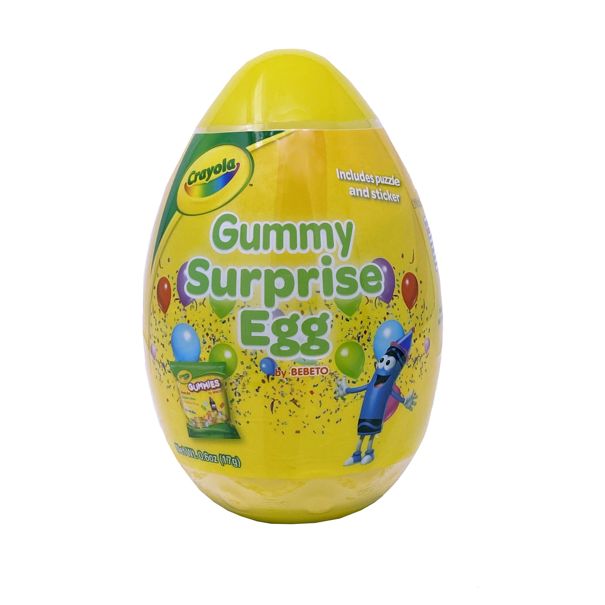 Crayola Gummy Surprise Party Egg with Puzzle and Sticker 0.6 oz