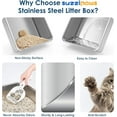 thumbnail image 5 of 8" Deep Stainless Steel Cat Litter Box with Lid Extra Large Litter Box for Big Cats XL Metal Litter Pan Tray with High Wall Sides Enclosure, Non-Sticky, Anti-Leakage, Easy Cleaning, 5 of 6