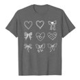 thumbnail image 4 of TTUHYWXI Valentines Shirt for Women Romantic Love Heart Bow T-Shirts Valentine Day Lover Tee Tops Comfy Short Sleeve Shirts (Dark Gray, S), 4 of 6