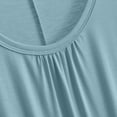 thumbnail image 5 of Women Solid Pleated Crew Neck Sleeveless Midi Nightgown, Soft Loose Cool Summer Loungewear Sleep Dress Multiple Plain Colors Blue XXXXXL(XXXXXL), 5 of 8