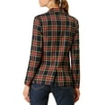 thumbnail image 4 of INSPIRE CHIC Women's Jacket Notched Lapel Double Breasted Padded Shoulder Blazer L Dark Blue, 4 of 9