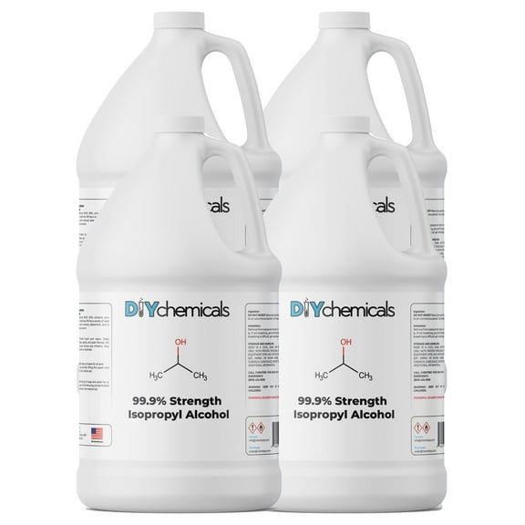 DIYChemicals Isopropyl Alcohol 99.9% Gallons (4-Gallons Bundle) (4 Gallon Jugs (512 fl oz))