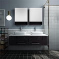 thumbnail image 6 of Fresca Lucera 60" Espresso Wall Hung Double Vessel Sink Modern Bathroom Vanity w/ Medicine Cabinets, 6 of 7
