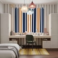 thumbnail image 6 of Curtains 84 Inches Long 2 Panels, Orange Navy Blue Striped Grommets Window Treatment Curtain, Modern Minimalist Ombre Lines Thermal Curtains Drapes for Living Room/Bathroom, 6 of 9