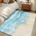 thumbnail image 5 of Blue Beige Waves 3'x5' Washable Rug, Summer Beach Coastal Nautical Ocean Non-Slip Area Rugs for Entryway Kitchen Classroom, StainResistant Dorm Throw Carpet, Low Pile Soft Indoor Floor Mat, 5 of 9