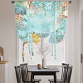 thumbnail image 3 of Coastal Balloon Curtains for Living Room/French Door, Summer Nautical Beach Coral Starfish Blue Ombre Tie Up Curtains 63 Inch Length Energy Saving Kitchen Curtains Shades for Windows 42"x63", 3 of 8