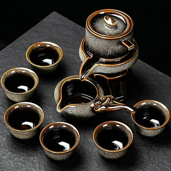 8 Piece Kung Fu Tea Set Chinese Tea Set High End Automatic Tea Set Bone China Teapot And Tea Cup Set Travel Tea Set For 6 People