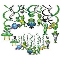 CC HOME 30Ct Alien Decorations Ceiling Hanging Swirl Decorations for Girls Boys Kids Home Classroom Baby Showers Birthday Party Supplies