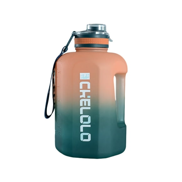 Greeniant Botella de agua de 2,2 l, hervidor de gradiente a prueba de fugas, jarra de plástico con marcador de tiempo, contenedor de Ropa Deportiva, Zapatos azul degradado 1600ML