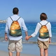 thumbnail image 5 of Kdxio Tropical Sunset Paradise Print Drawstring Backpack Bag,Waterproof Draw String Back Sack, Gym Drawstring Bags Swim Bag For Unisex, 5 of 5