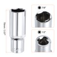 thumbnail image 2 of Uxcell 6-Point Socket 1/2" Drive by 7/8" SAE 3.07" Length CR-V Deep Sockets, 2 of 7